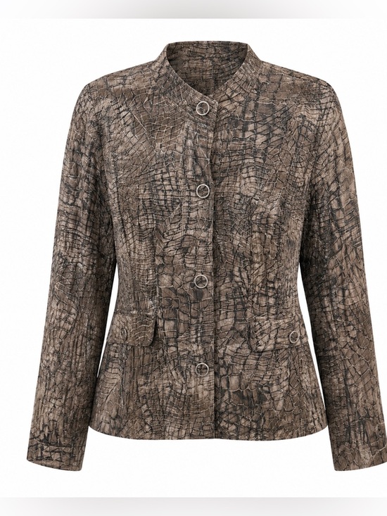 Chico's Jackets & Blazers - Chicos faux reptile skin lightweight jacket, blazer, size 3, XL